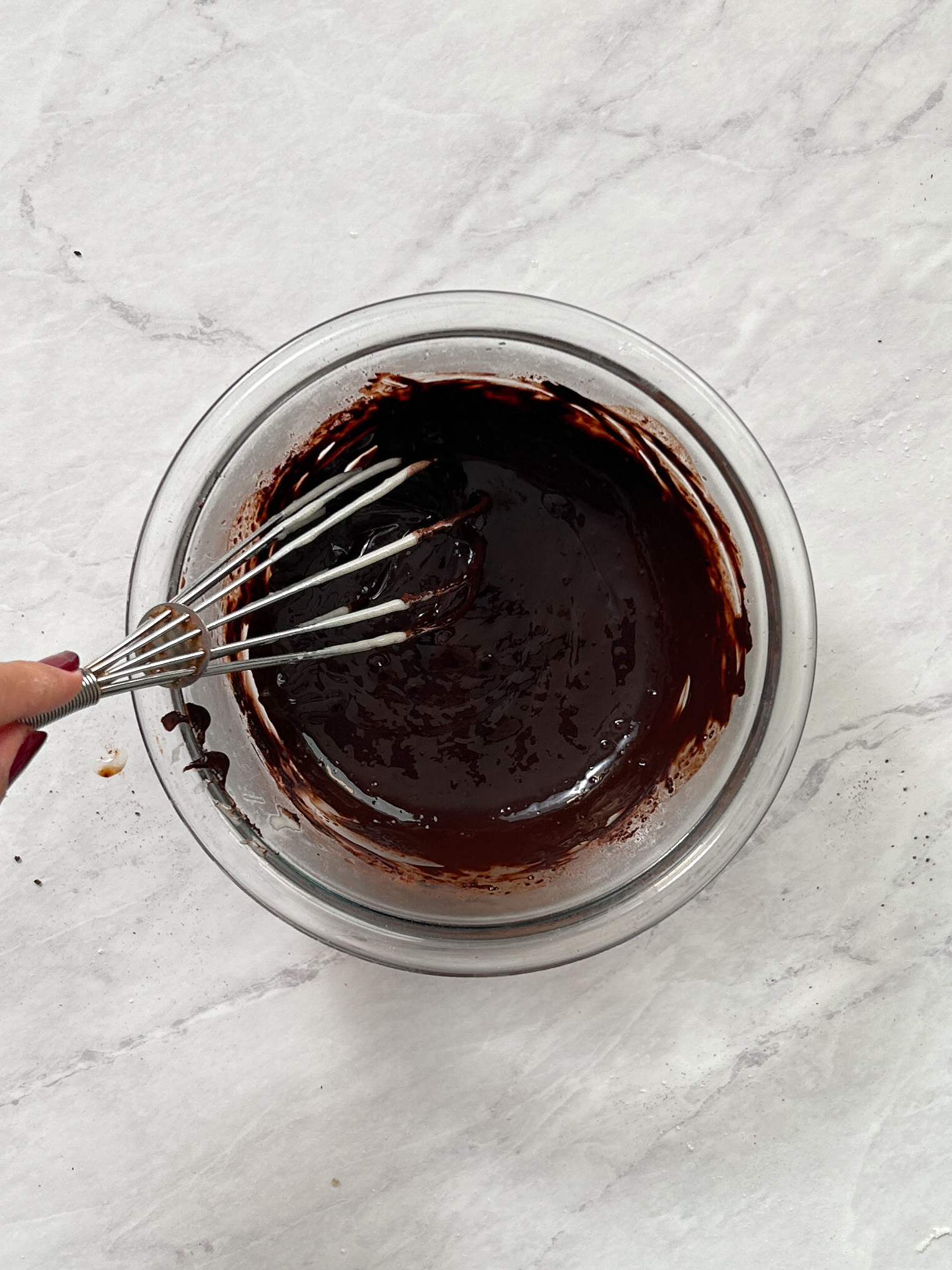 cocoa powder and water mixed to make a smooth chocolate mixture
