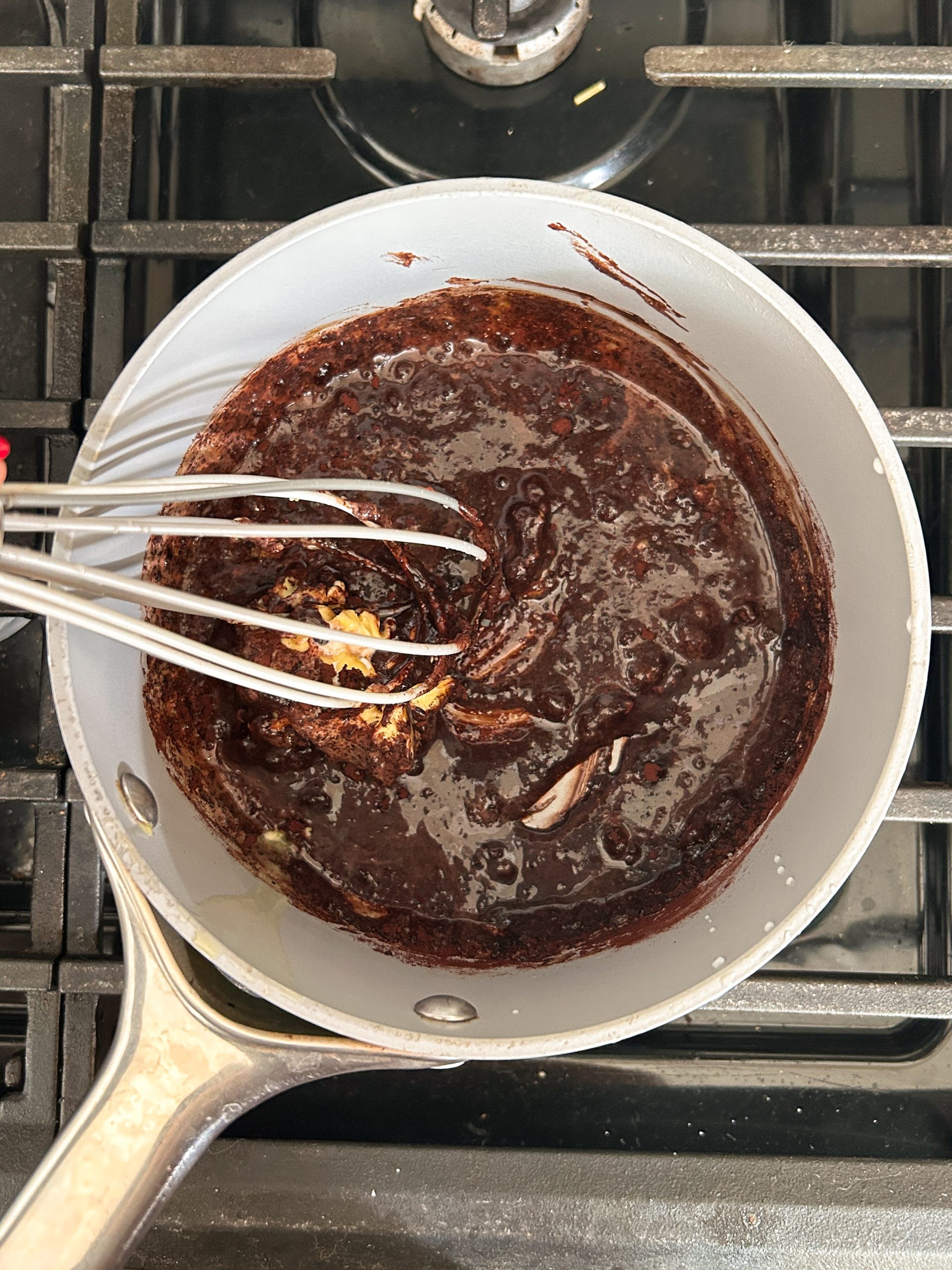process of making chocolate espresso sauce