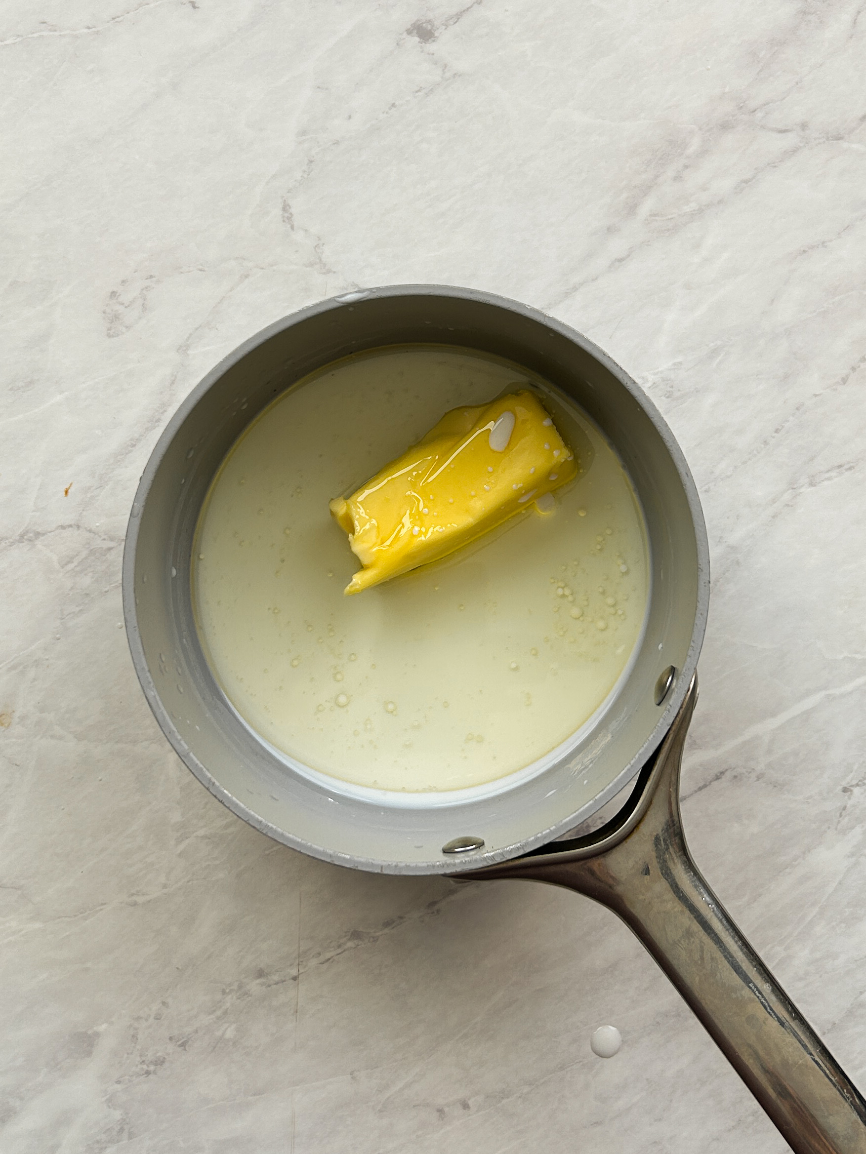 butter milk and oil in a saucepan