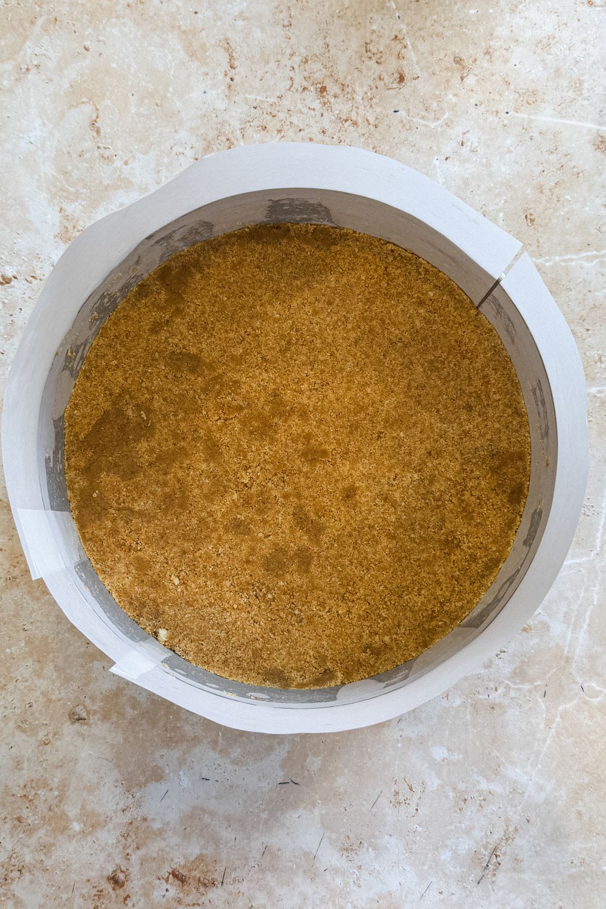 crust formed on the base of a springform pan
